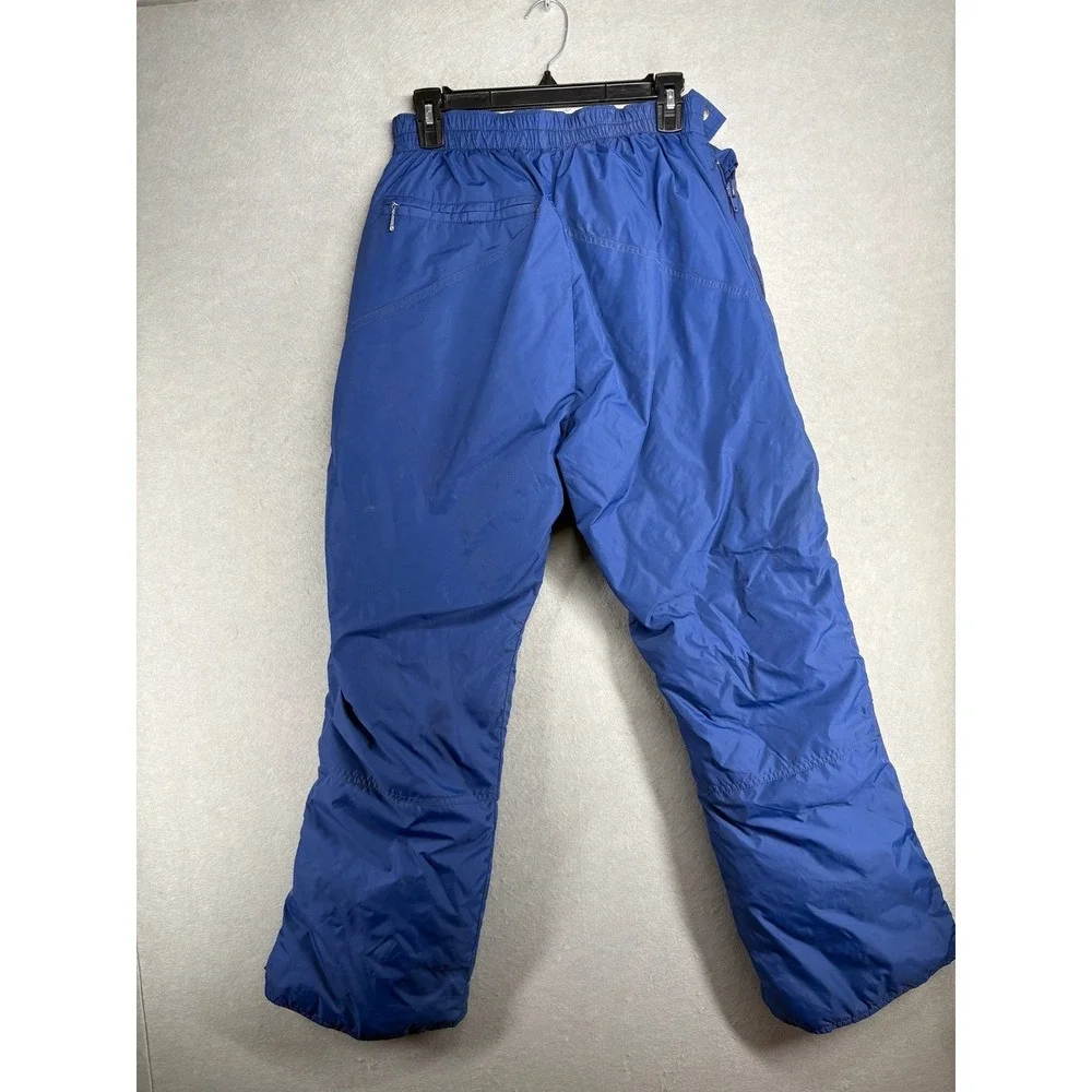 Vintage Eddie bauer Royal Blue Ski Snow Pants goose‎ down Full Zip Legs 90's